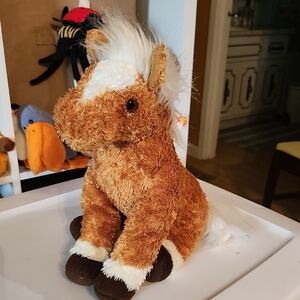Ty Plush Brown and White TROTTER Horse Toy